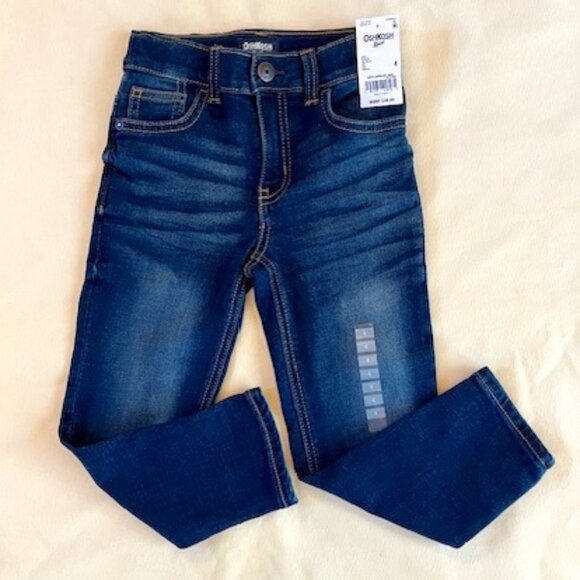 OSHKOSH B’GOSH Boys Jeans Size 4 Kid Adjustable waist-NEW - Picture 1 of 12